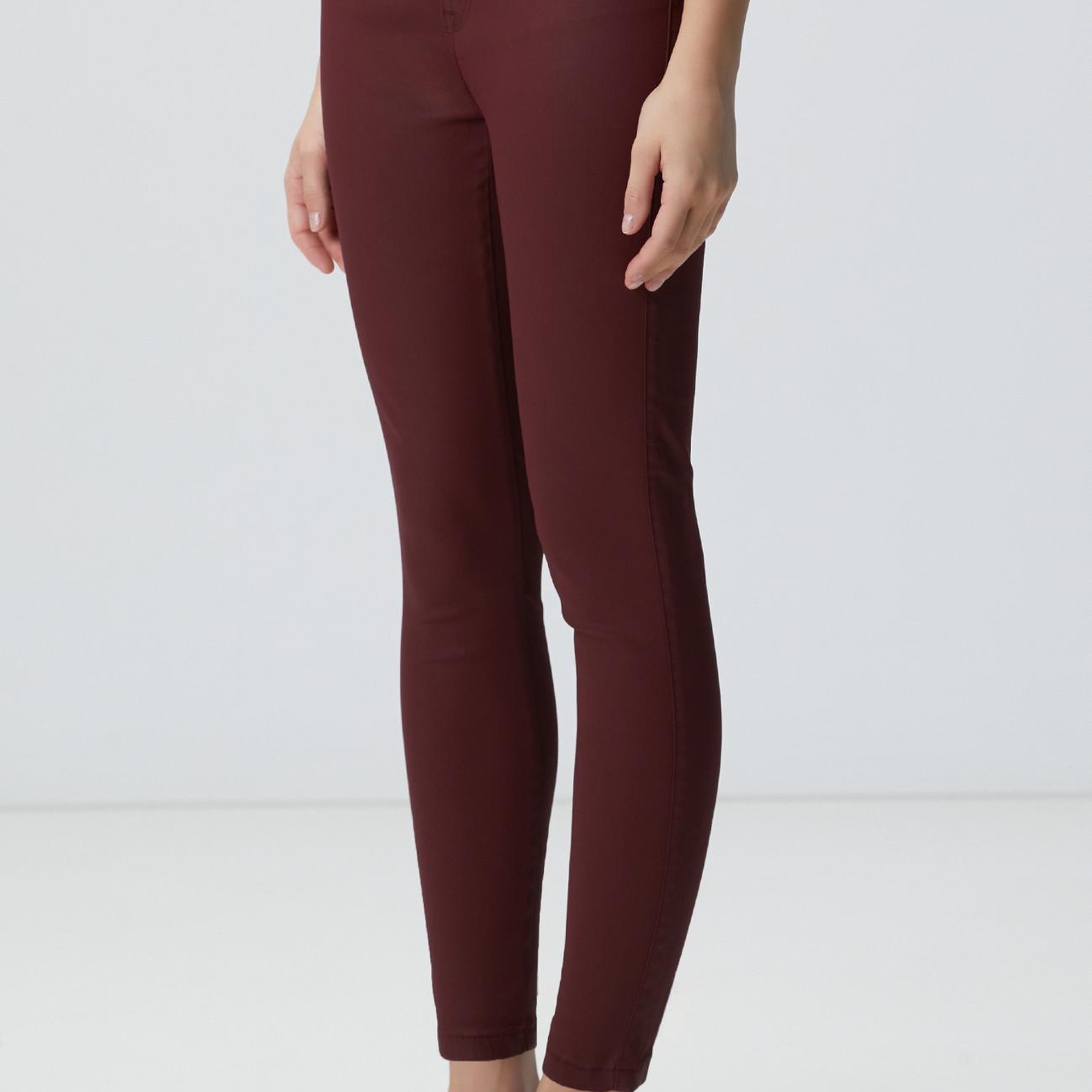 Network Kadın Bordo Denim Pantolon