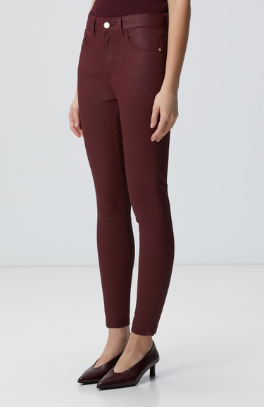  Network Kadın Bordo Denim Pantolon