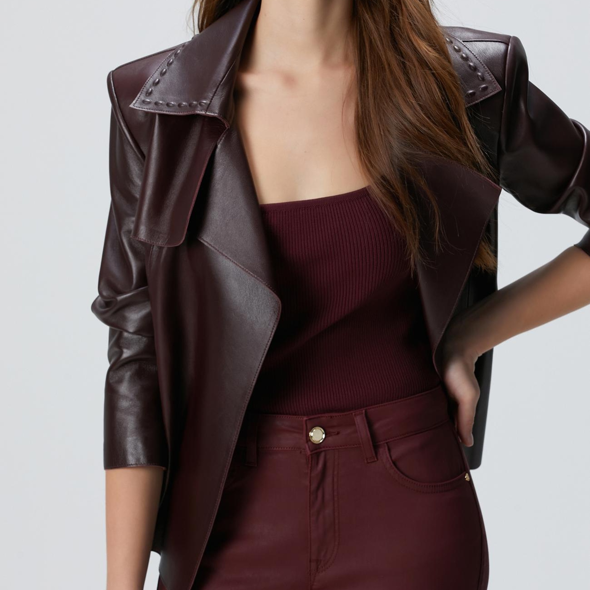 Network Kadın Bordo Denim Pantolon