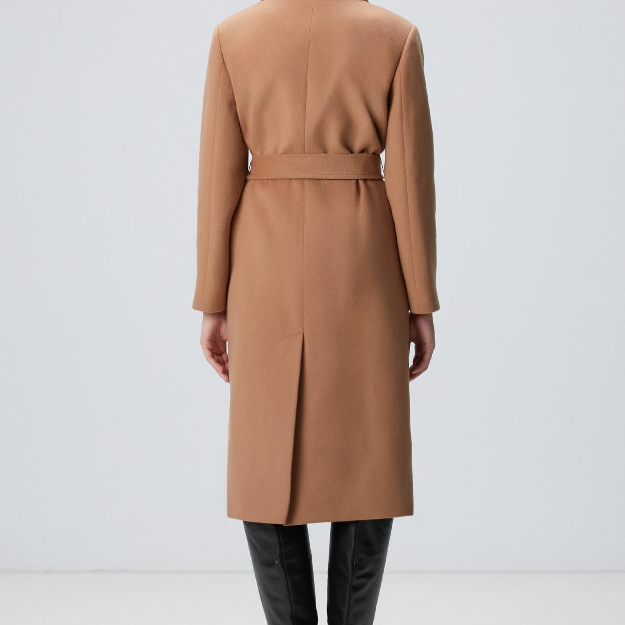 Network Kadın Camel Kaşmir ve Yün Karışımlı Palto