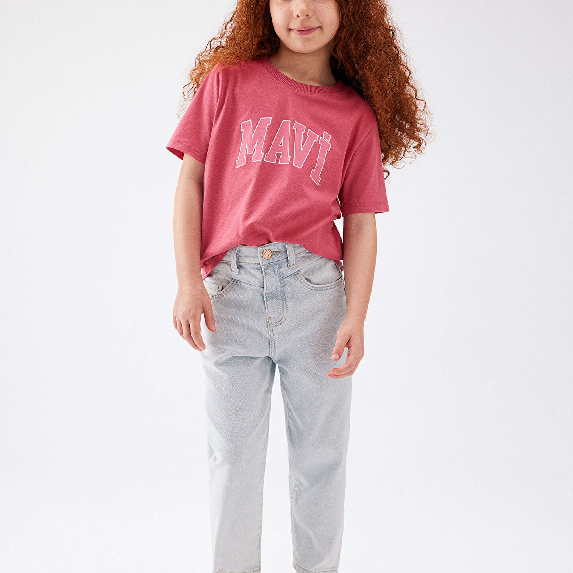 Mavi Mavi Logo Baskılı Pembe Tişört Regular Fit / Normal Kesim 7610109-71088