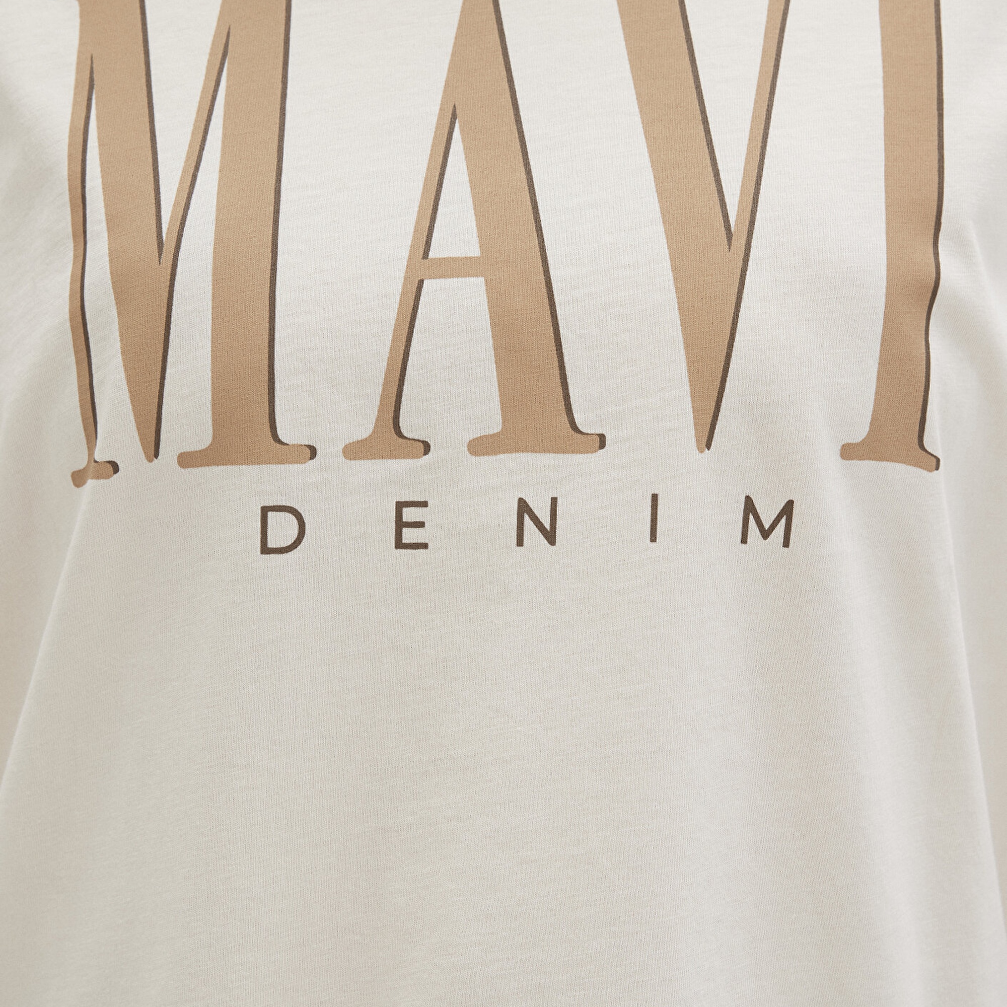 Mavi Mavi Logo Baskılı Bej Tişört Regular Fit / Normal Kesim 1611990-70008