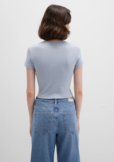  Mavi Mavi Basic Crop Tişört Crop / Kısa Kesim 1600814-85385