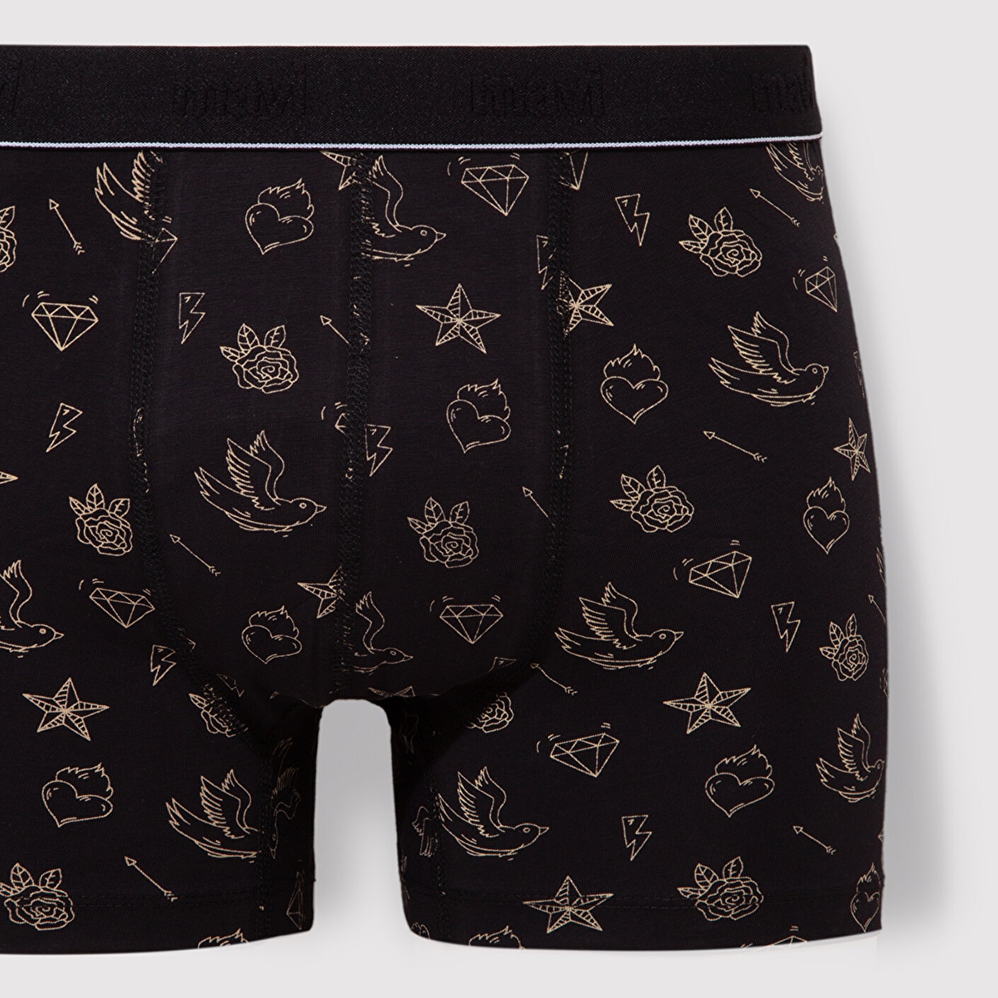 Mavi Baskılı Siyah Boxer 092449-85585