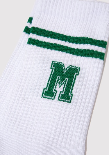  Mavi Mavi Logo Detaylı Beyaz Soket Çorap 0911108-85310