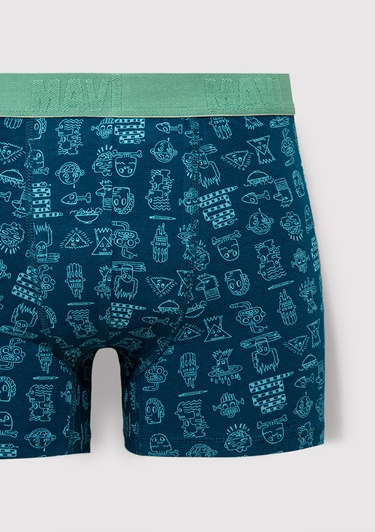  Mavi Baskılı Mavi Boxer 091119-71923