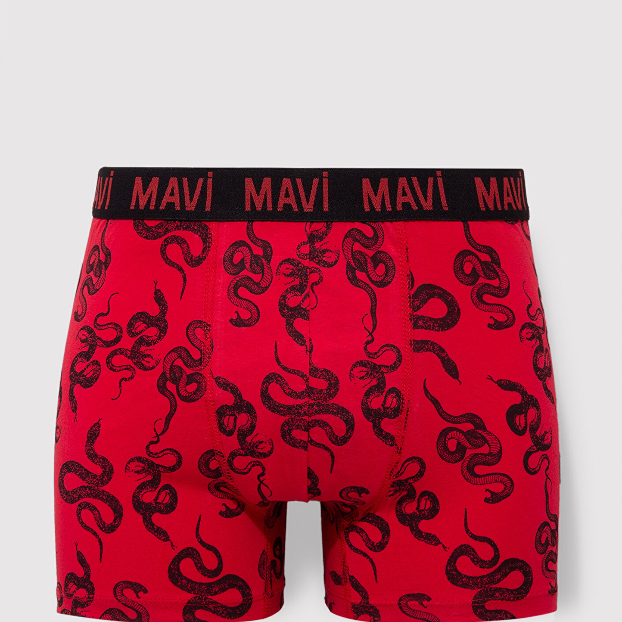 Mavi Yılan Baskılı Kırmızı Boxer 0911056-82677