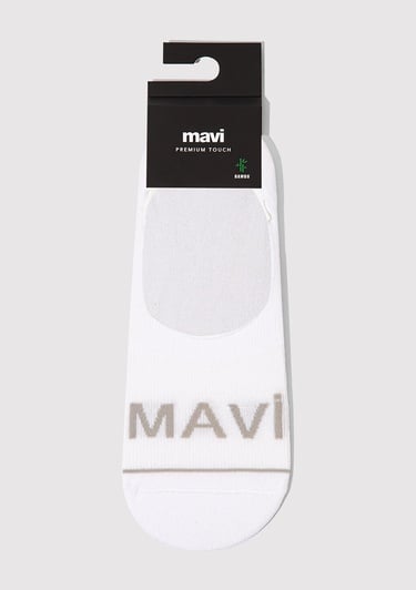  Mavi Mavi Logo Baskılı Beyaz Babet Çorabı 0911319-620