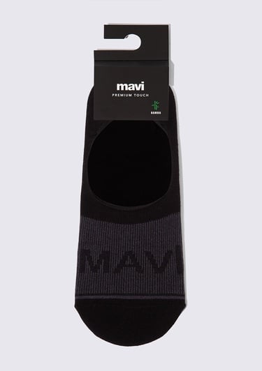  Mavi Mavi Logo Baskılı Siyah Babet Çorabı 0911319-900
