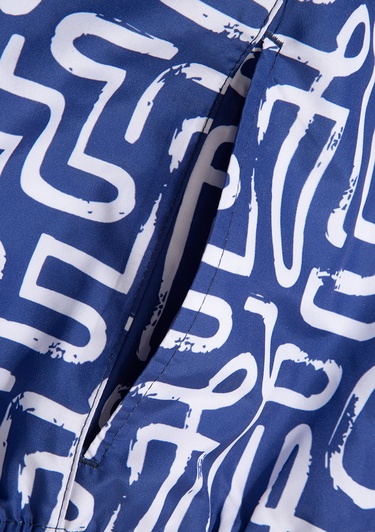  Mavi Baskılı Mavi Deniz Şortu 0911480-70758