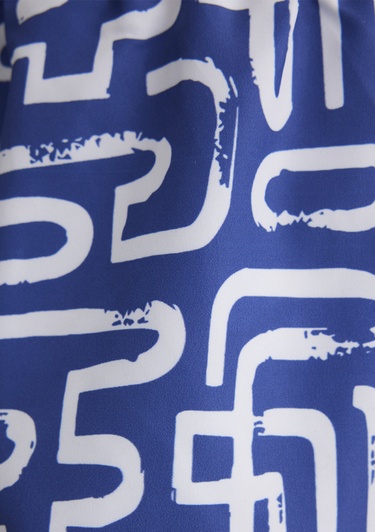  Mavi Baskılı Mavi Deniz Şortu 0911480-70758