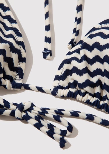  Mavi Çizgili Üçgen Bikini Üstü 1912575-70491