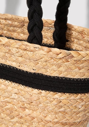  Mavi Siyah Çizgili Hasır Çanta 1912101-34523