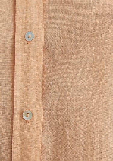  Mavi Turuncu Keten Gömlek Loose Fit / Bol Rahat Kesim 1210747-71219