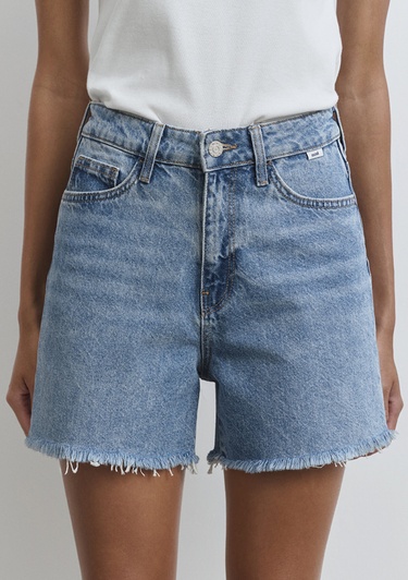  Mavi Millie 90lar İndigo Mavisi Jean Şort 1458987073