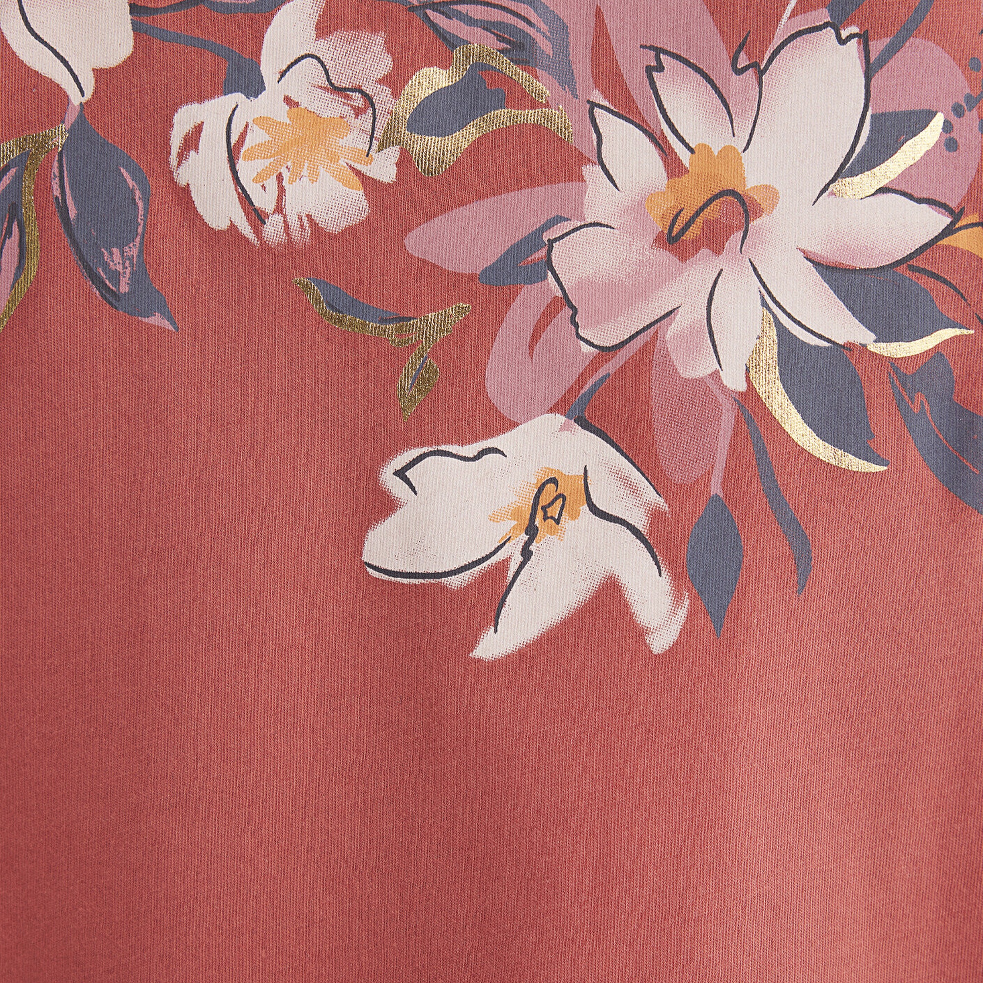 Mavi Çiçek Baskılı Pembe Tişört Regular Fit / Normal Kesim 1612618-71102