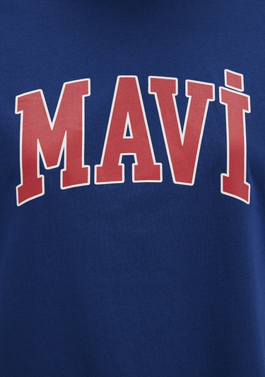  Mavi Mavi Logo Baskılı Lacivert Tişört Oversize / Geniş Kesim 1600843-82625