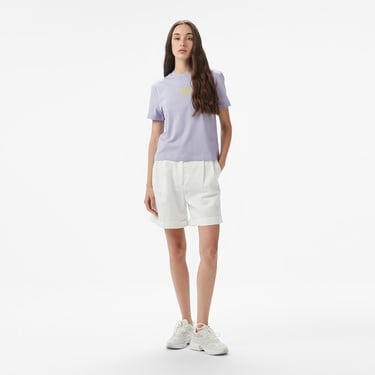  Calvin Klein Floed Logo Kadın Mor T-Shirt