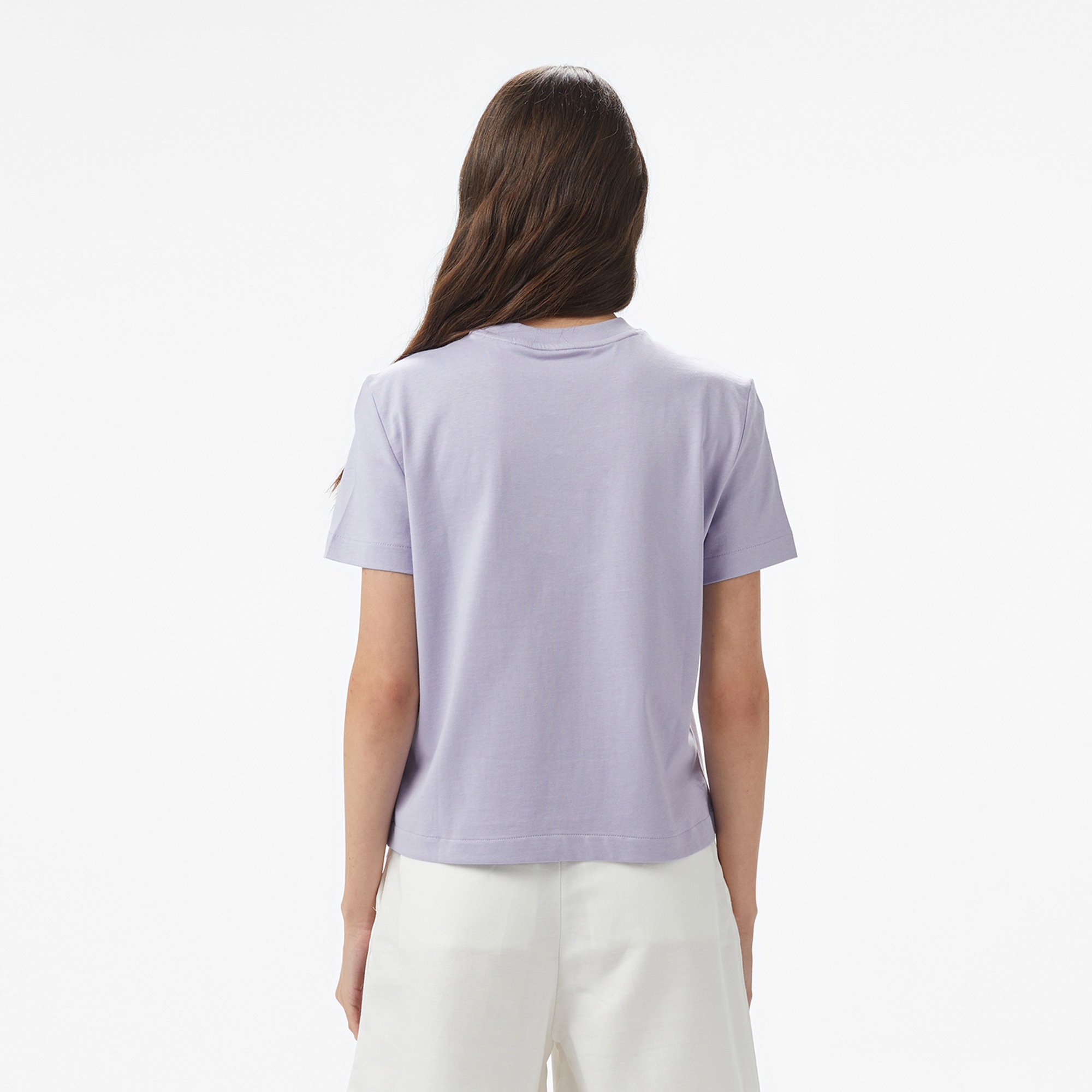 Calvin Klein Floed Logo Kadın Lila T-Shirt