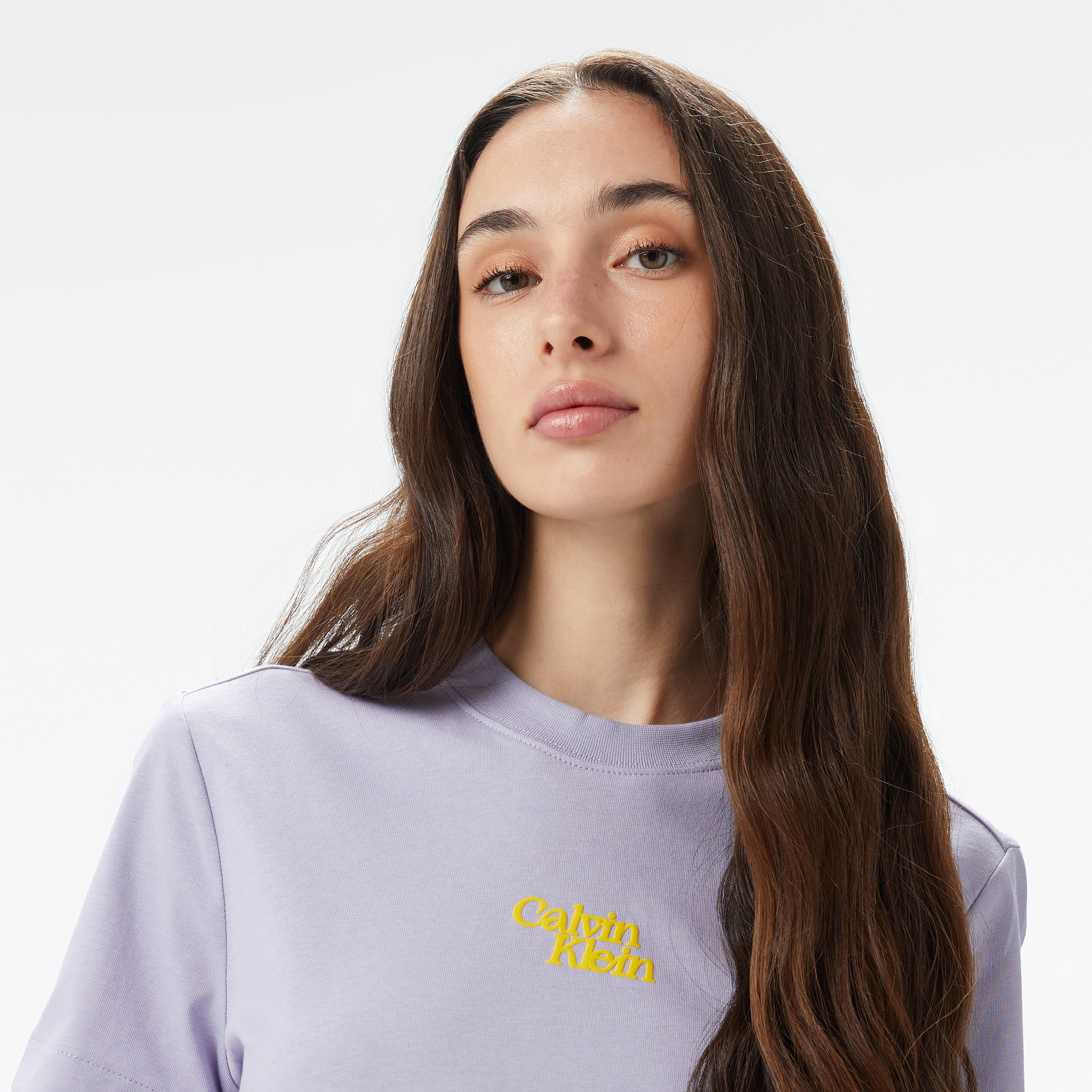 Calvin Klein Floed Logo Kadın Lila T-Shirt