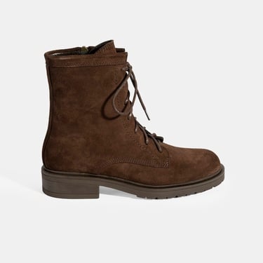  Kadın Kahve Bağcık Detaylı Süet Bot