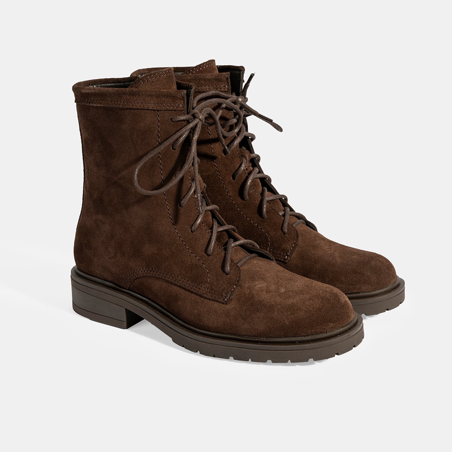  Kadın Kahve Bağcık Detaylı Süet Bot