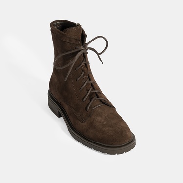  Kadın Kahve Bağcık Detaylı Süet Bot