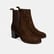 Kadın Kahve Lastikli Topuklu Süet Bot