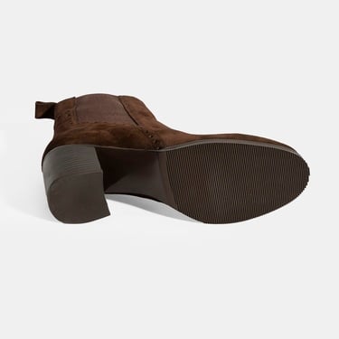  Kadın Kahve Lastikli Topuklu Süet Bot