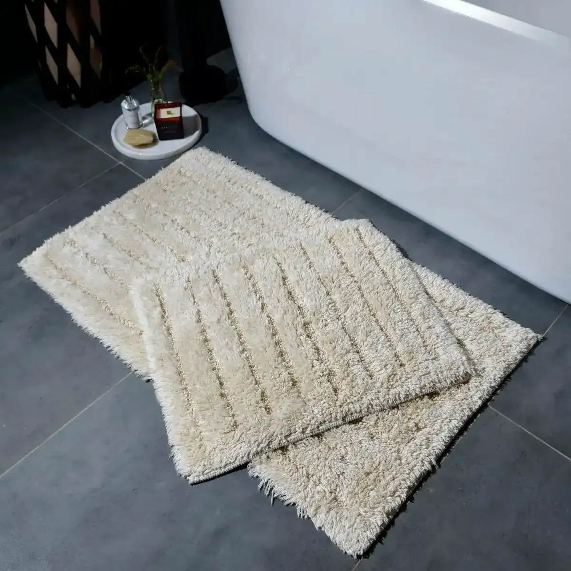 Qua Home Daisy Banyo Paspası Seti Bej