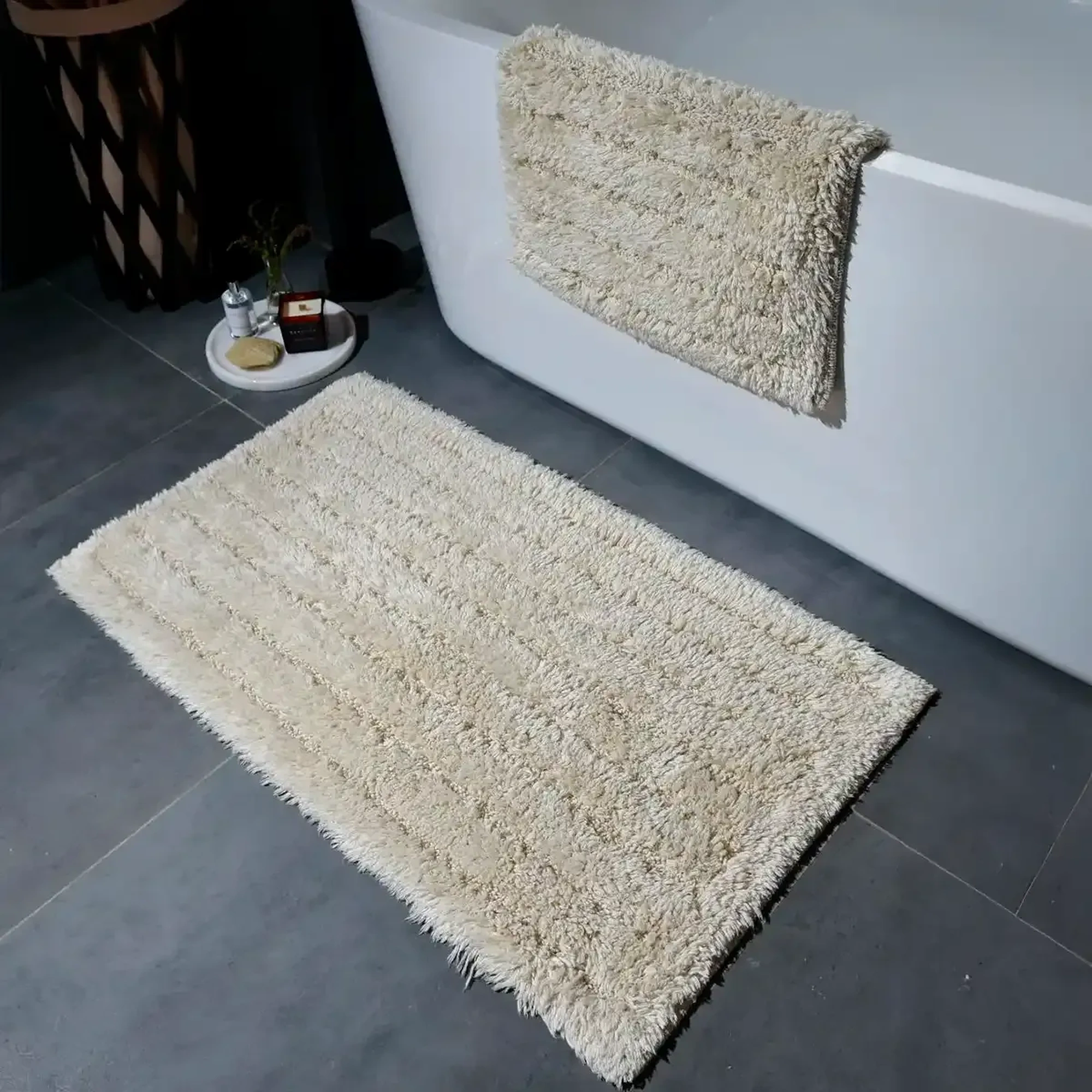 Qua Home Daisy Banyo Paspası Seti Bej