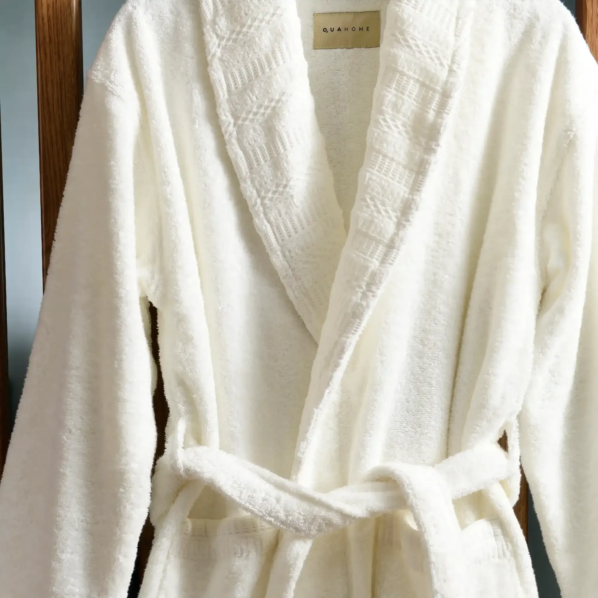 Qua Home Mauve Pima Pamuk Kadın Bornoz Beyaz