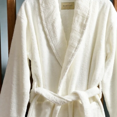  Qua Home Mauve Pima Pamuk Kadın Bornoz Beyaz