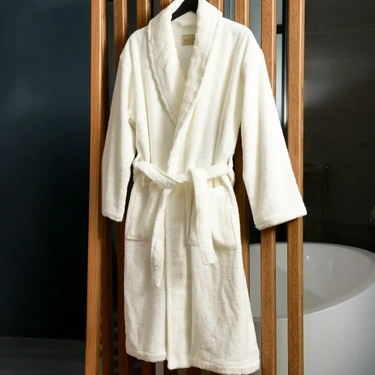  Qua Home Mauve Pima Pamuk Kadın Bornoz Beyaz