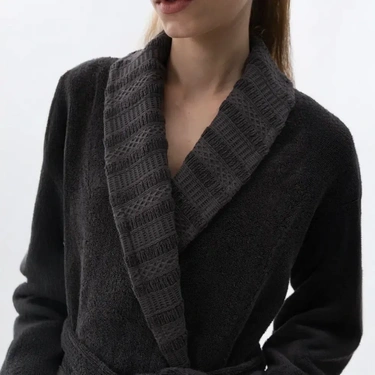  Qua Home Mauve Pima Pamuk Kadın Bornoz Antrasit