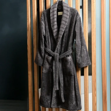  Qua Home Mauve Pima Pamuk Kadın Bornoz Antrasit