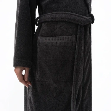  Qua Home Mauve Pima Pamuk Kadın Bornoz Antrasit