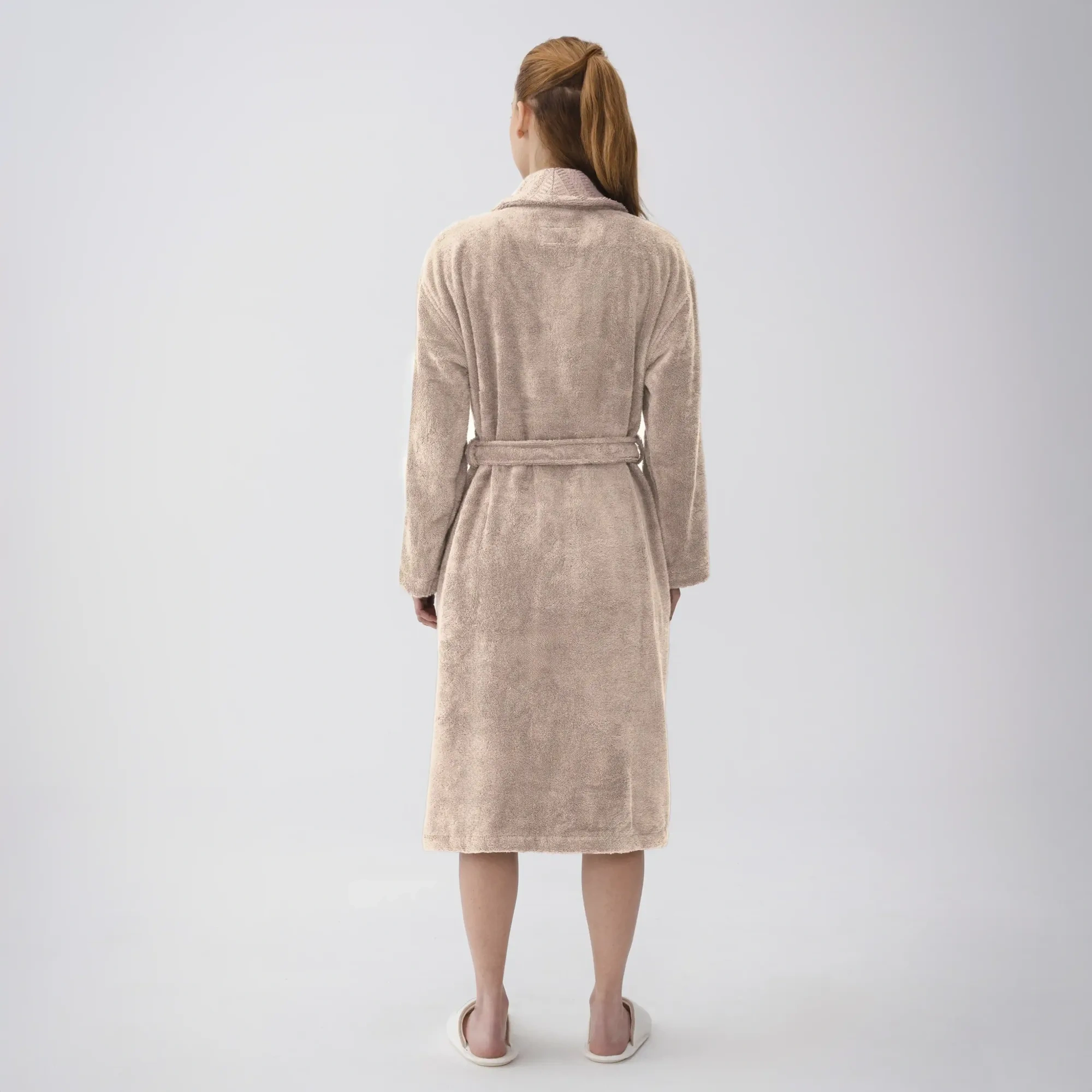 Qua Home Mauve Pima Pamuk Kadın Bornoz Kahverengi