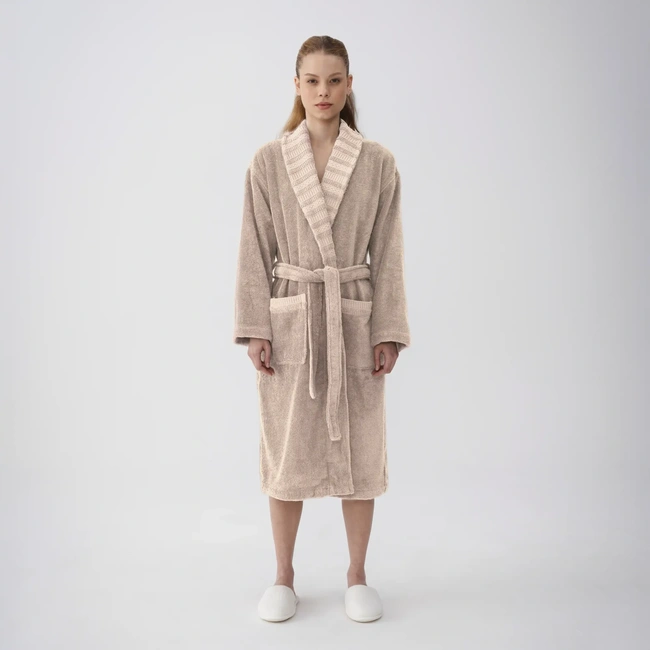  Qua Home Mauve Pima Pamuk Kadın Bornoz Kahverengi