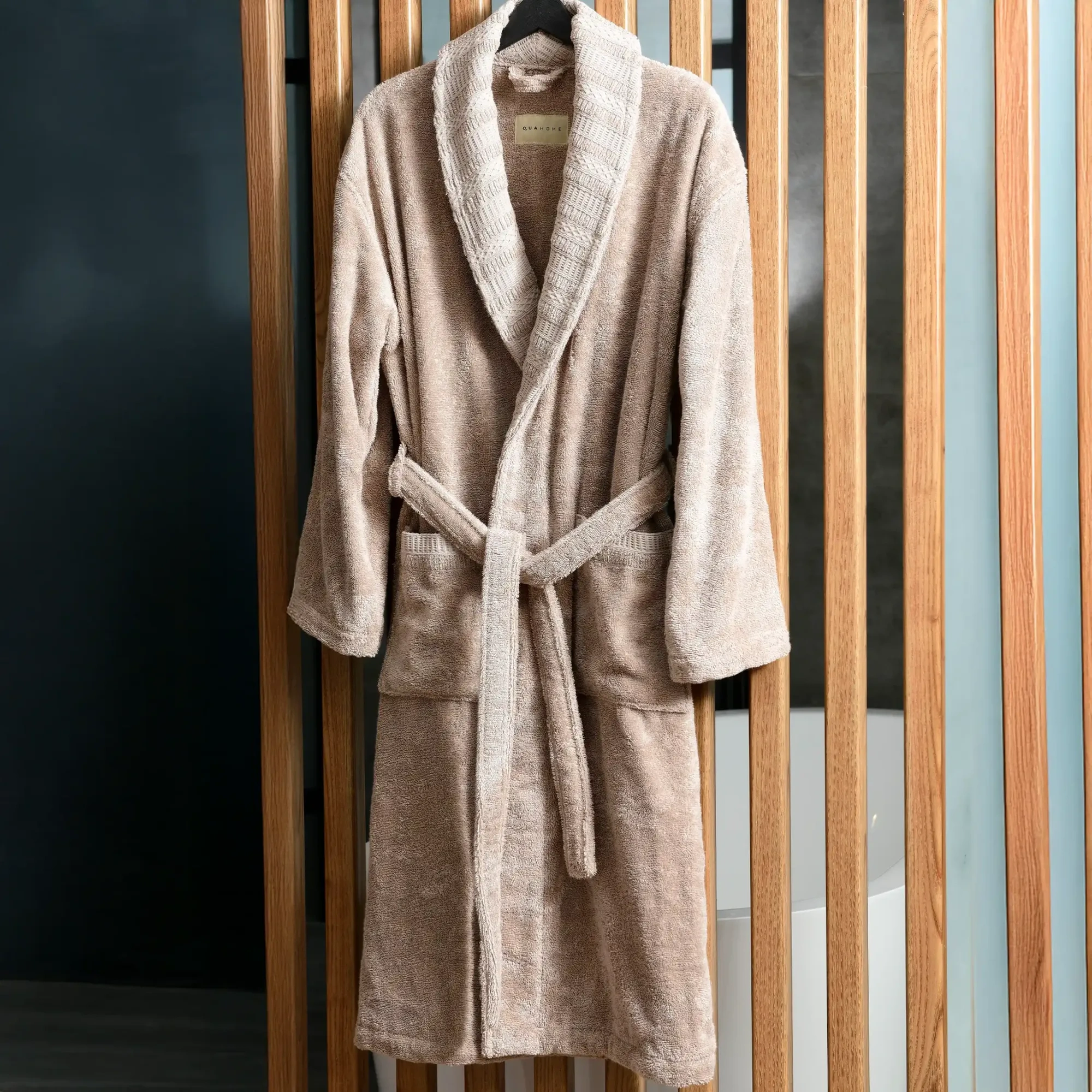 Qua Home Mauve Pima Pamuk Kadın Bornoz Kahverengi