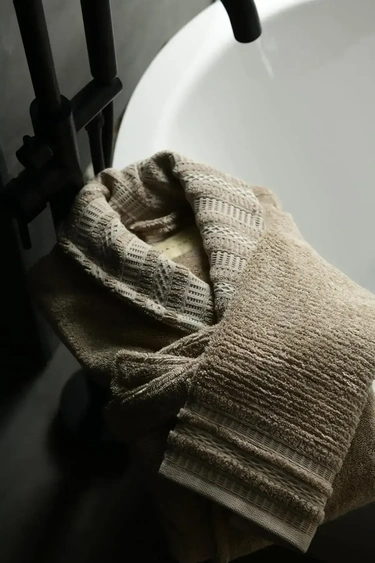  Qua Home Mauve Pima Pamuk Kadın Bornoz Kahverengi