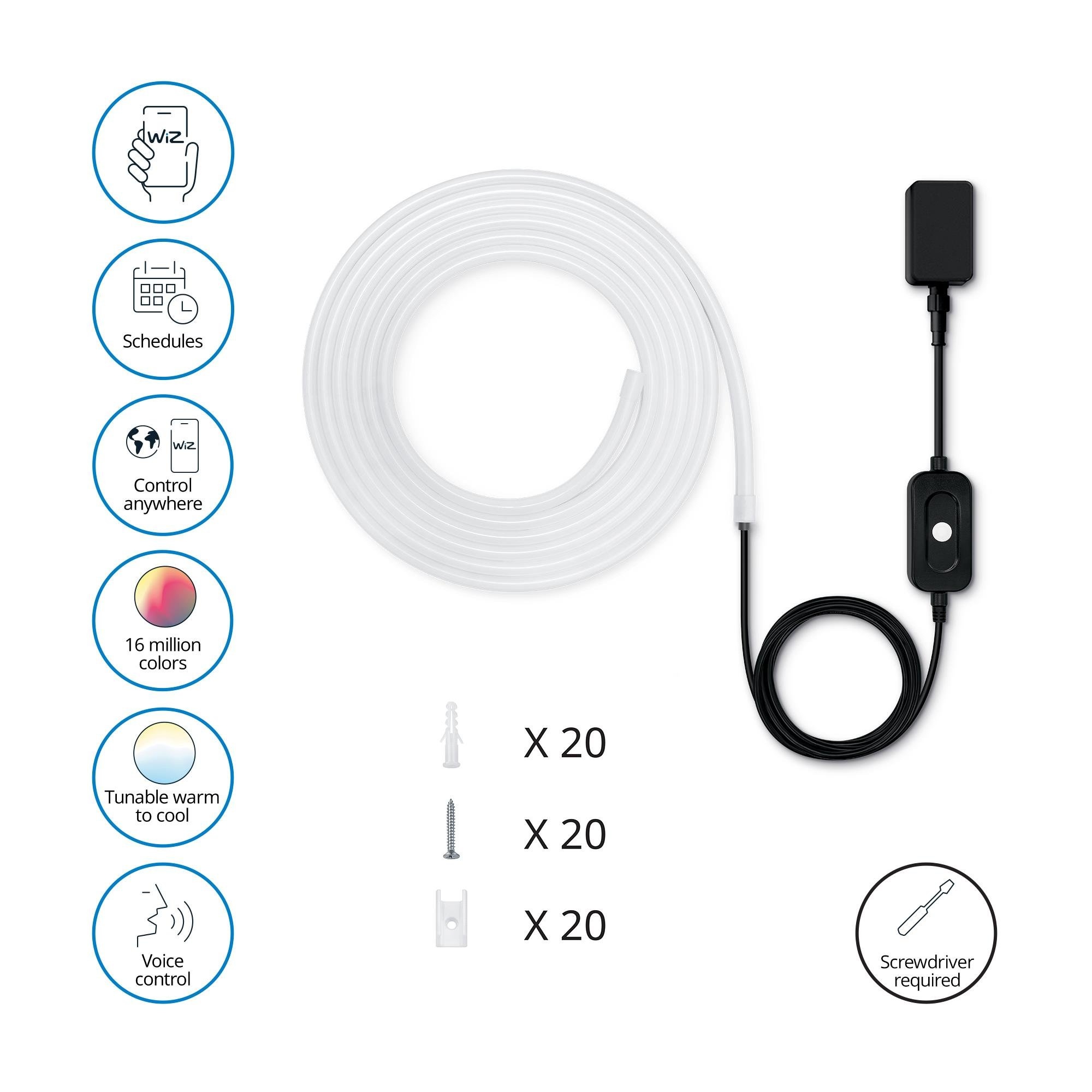 Wiz 5 Metre Akıllı Outdoor Led Şerit 240 Lumen IP65 24 Watt