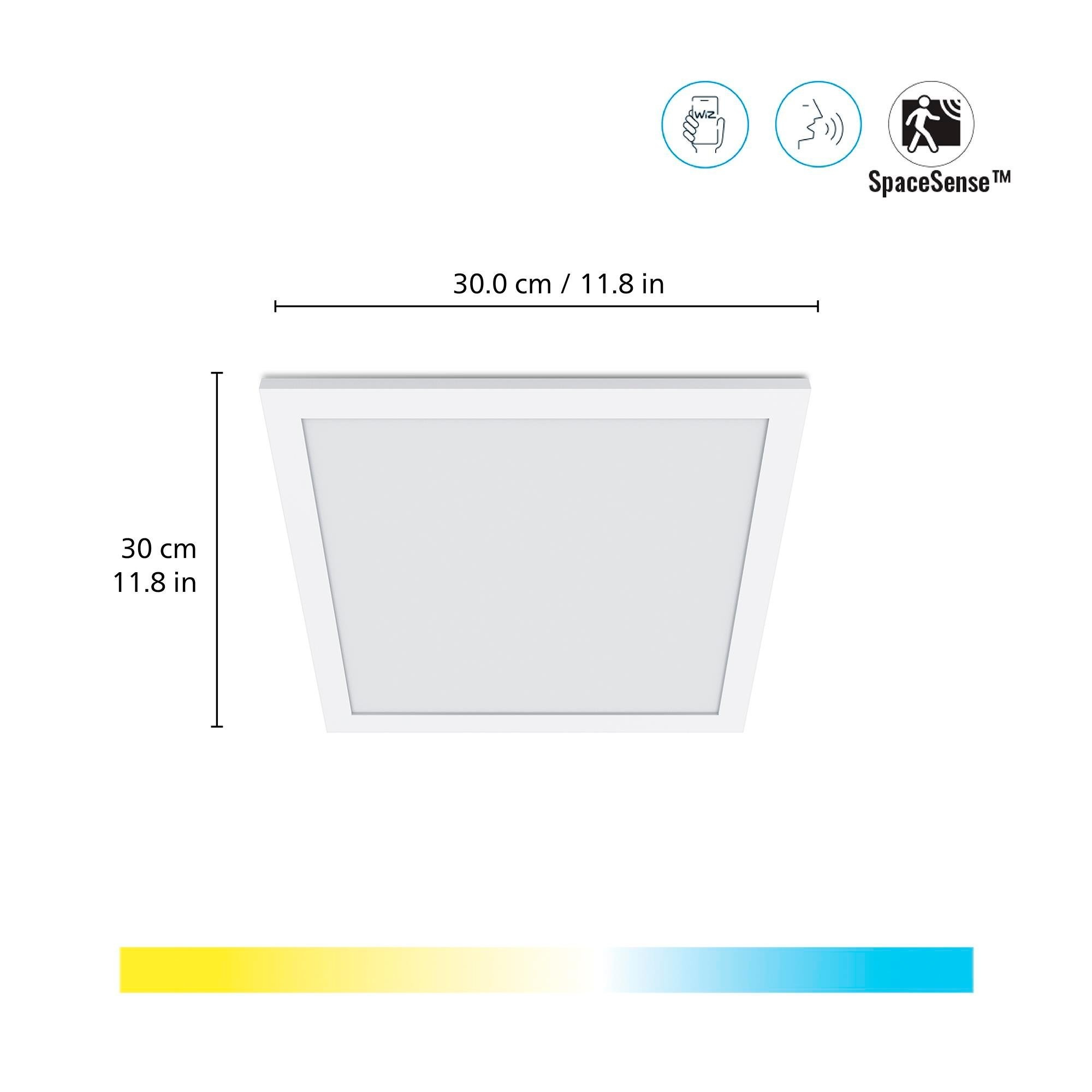Wiz Beyaz Akıllı Sıva Üstü Sarı-Beyaz Ambiyans Kare Panel Tavan Armatürü 12W