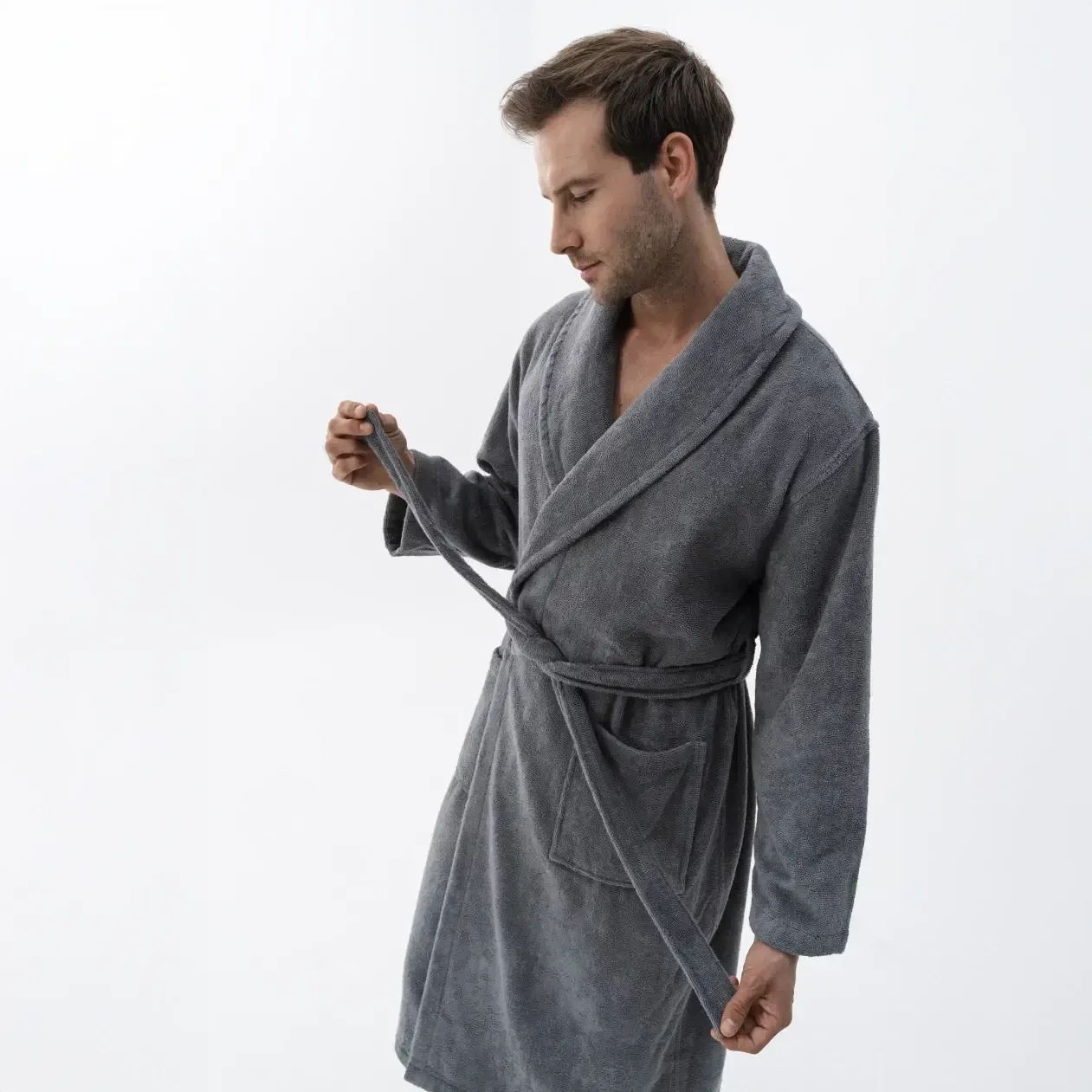  Qua Home Pansy Pima Pamuk Unisex Bornoz Beyaz