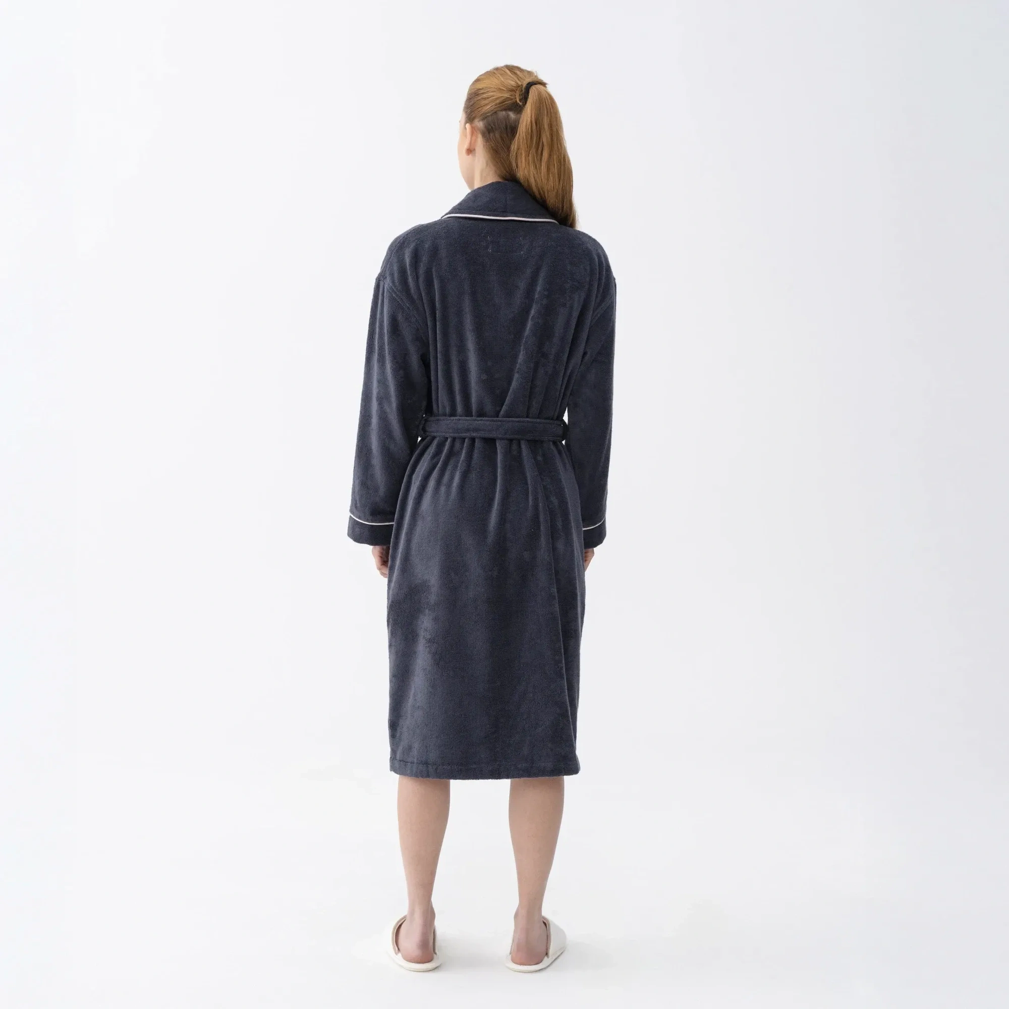 Qua Home Pansy Pima Pamuk Unisex Bornoz Antrasit