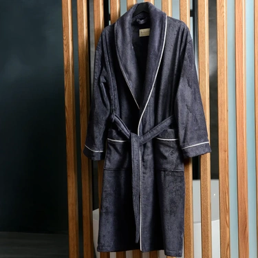  Qua Home Pansy Pima Pamuk Unisex Bornoz Antrasit