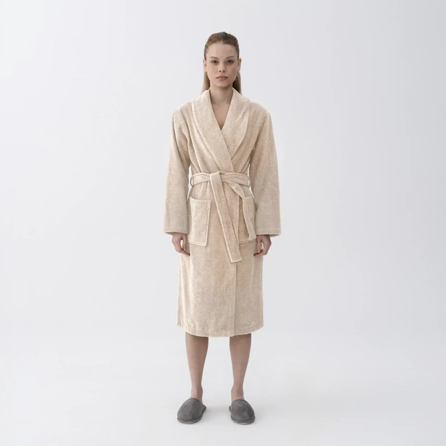  Qua Home Eclair Penye Pamuk Unisex Bornoz Bej