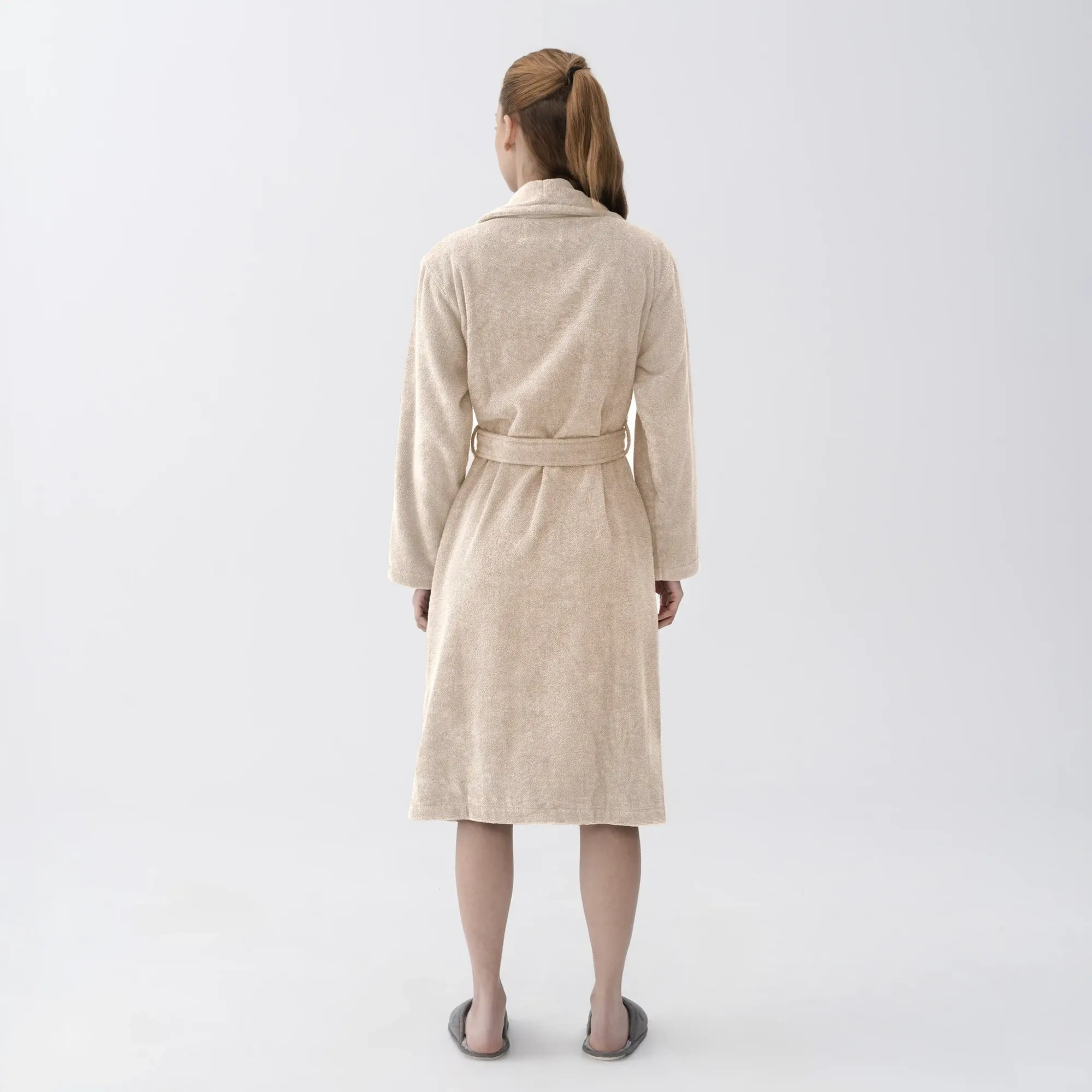 Qua Home Eclair Penye Pamuk Unisex Bornoz Bej
