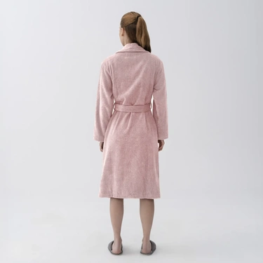  Qua Home Eclair Penye Pamuk Unisex Bornoz Gül Kurusu