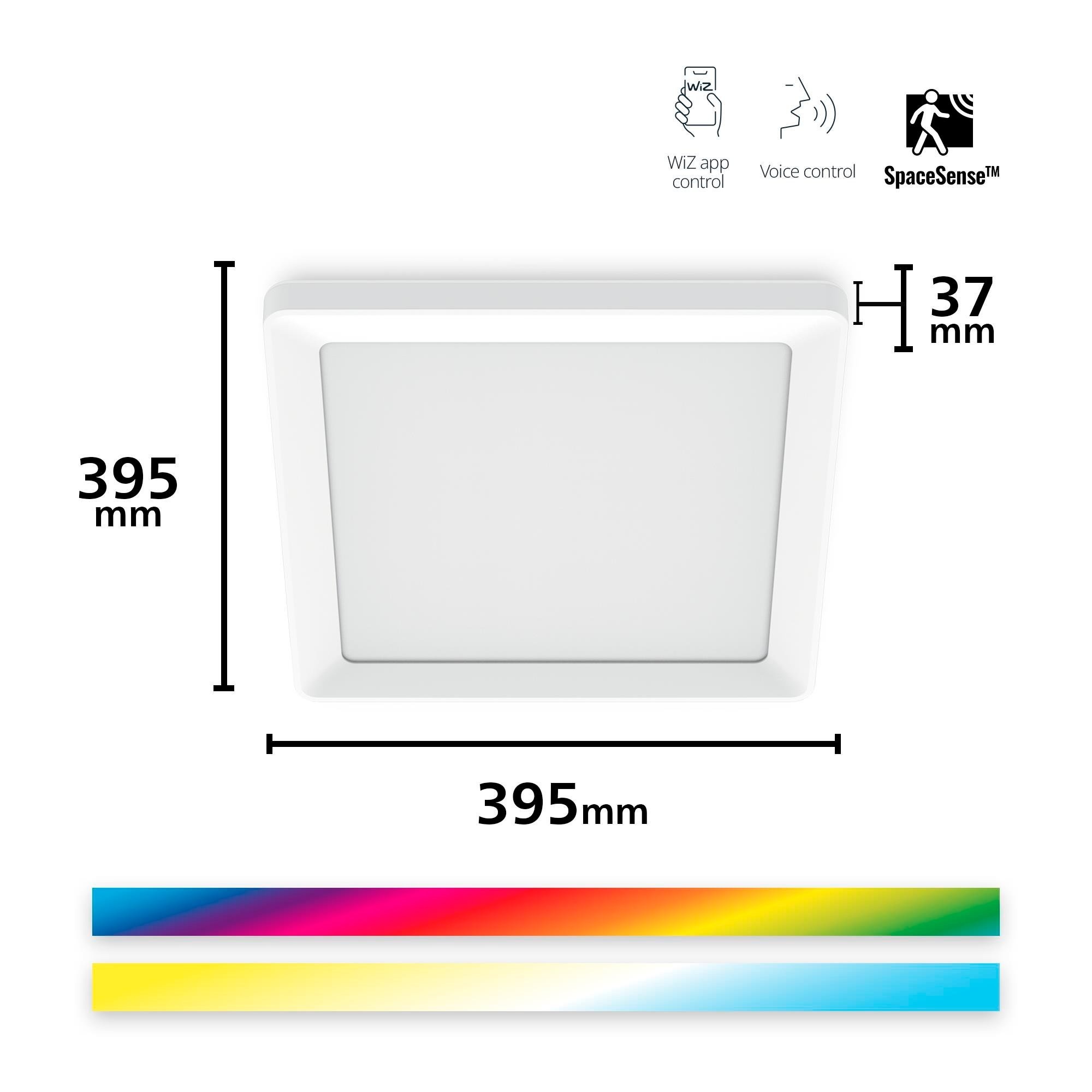 Wiz Beyaz Akıllı Sıva Üstü RGB Kare Panel Tavan Armatürü 17W